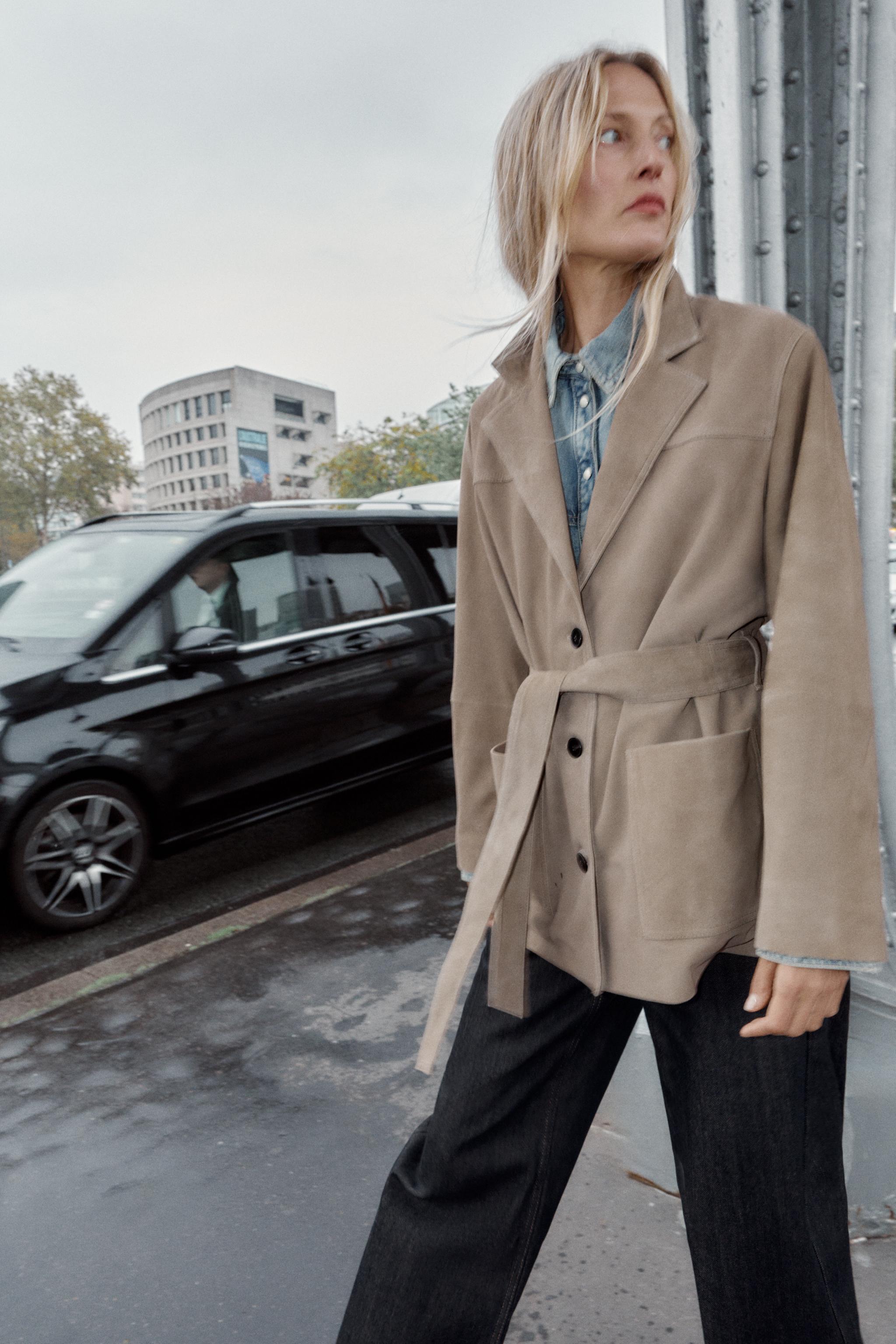 100% LEATHER BELTED JACKET